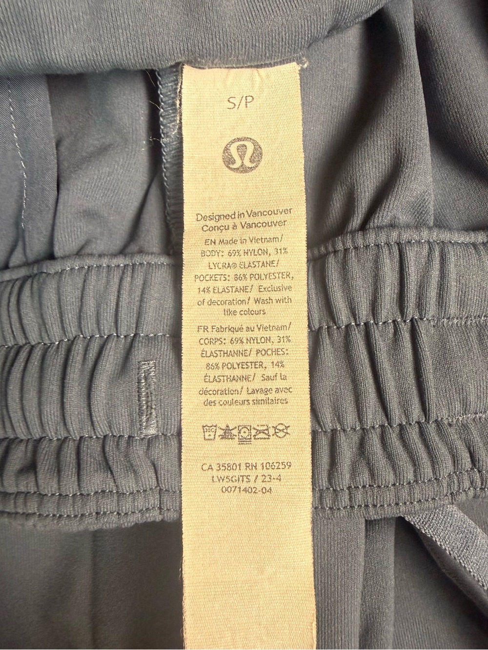 Lululemon Pull On Straight Leg Pants Blue Drawstring Stretch Women's Small - Picture 3 of 11